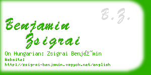 benjamin zsigrai business card